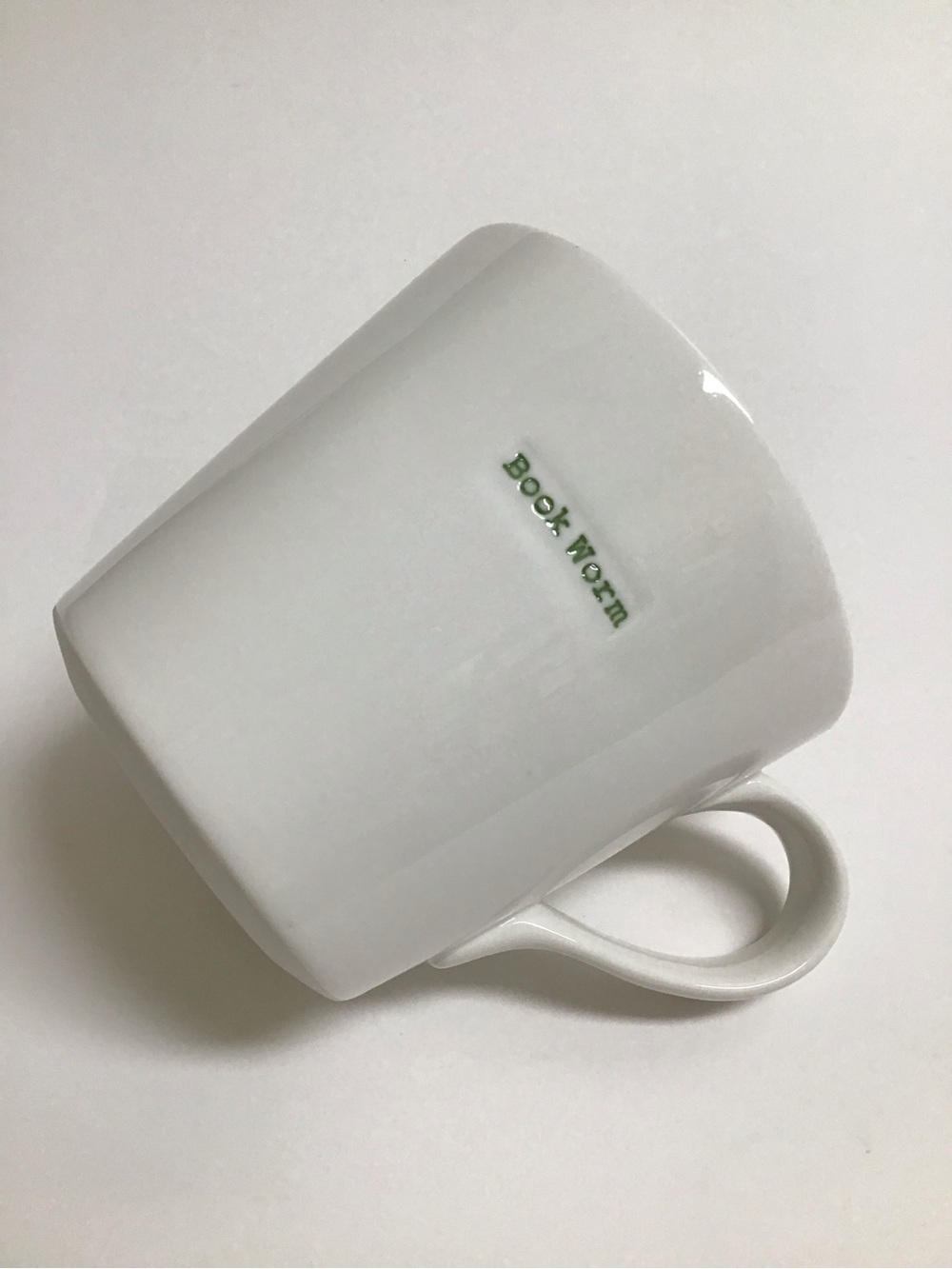 Keith Brymer Jones Mug Bookworm Word Range Pottery Green White Porcelain Tea UK